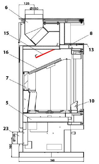 Haas-Sohn Husum 206.15 deflettore di tiraggio in alto Haas-Sohn Husum 206.15 deflettore di tiraggio in alto