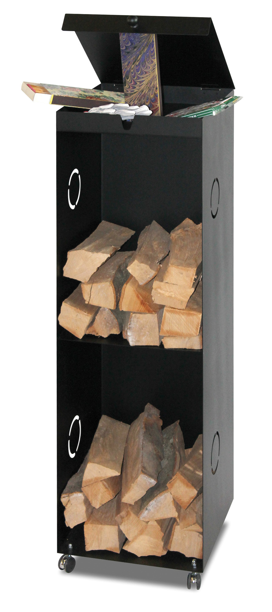 Kaminholzregal Stahl mit Rollen 39 x 126 x 39 cm, Kaminholzregal Stahl mit Rollen 39 x 126 x 39 cm,