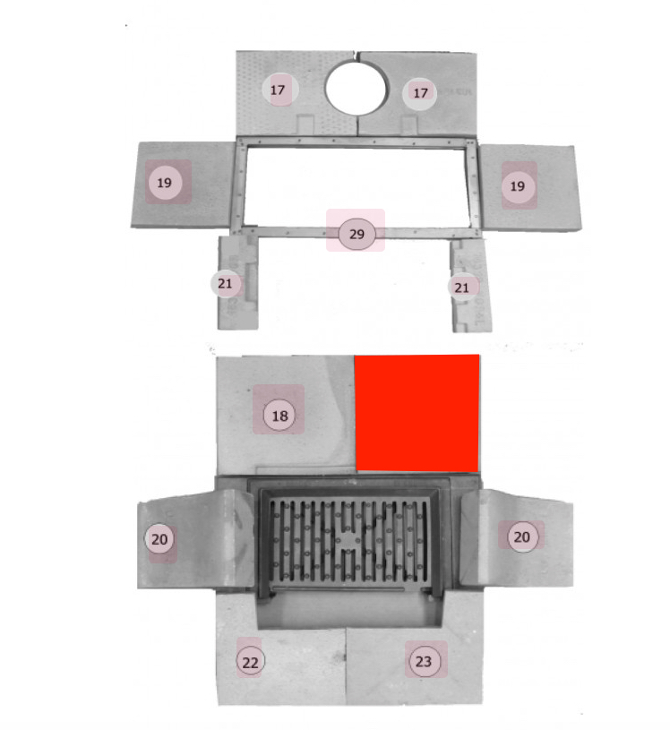 Haas+Sohn Carina 191.12 Rückwandstein rechts Feuerraumstein Haas+Sohn Carina 191.12 Rückwandstein rechts Feuerraumstein