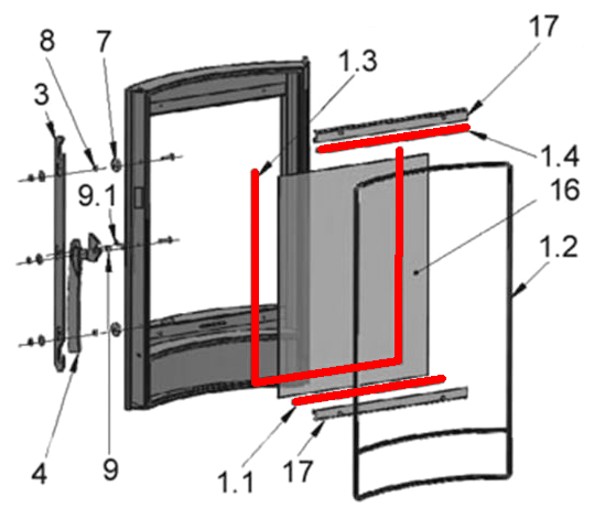 Oranier Pori 5 pakning glas B