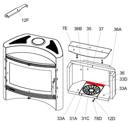 Olsberg Pale pietra per fondo posteriore