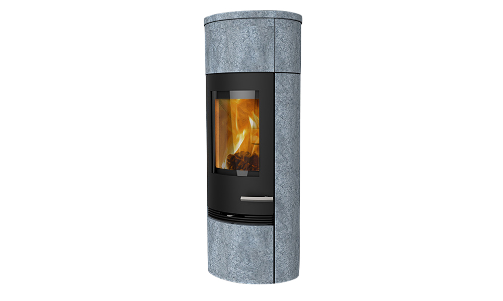 Kaminofen TermaTech TT20Rs (mit Sockel und Wärmespeichermodul) Speckstein schwarz, 5 kW - Ausstellungsstück