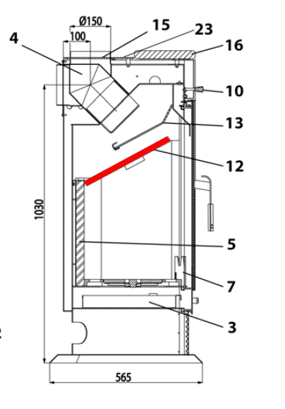 Haas+Sohn Imatra 212.17 Zugumlenkung unten Rauchumlenkstein