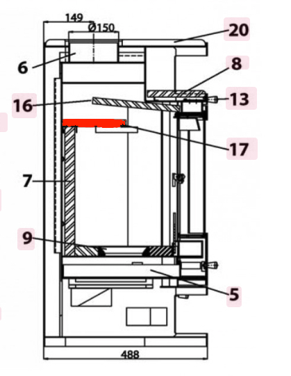 Haas-Sohn Grado 252.15 røgvenderplade nede