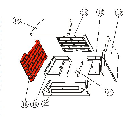 Austroflamm Fireplace 2 pierre latérale gauche B