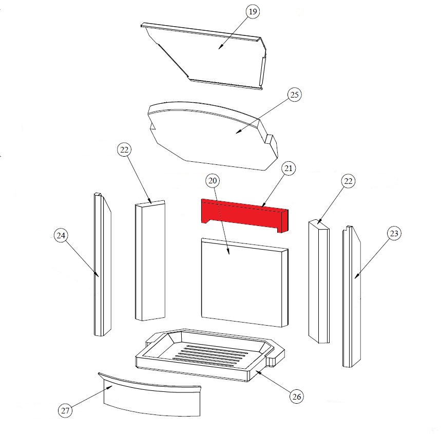 Fireplace Selun pietra posteriore in alto