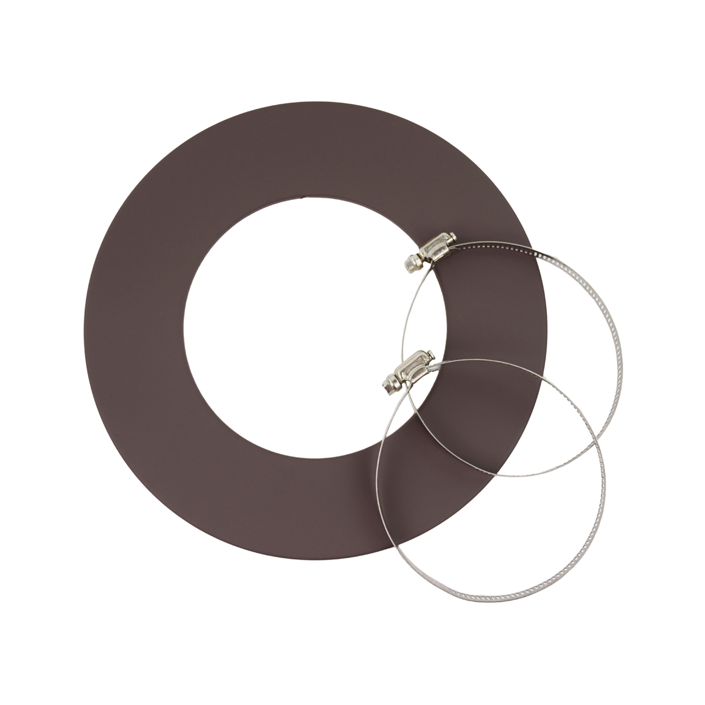 Rosette mit zwei Schellen für isoliertes Aluflexrohr, braun SMafrrofliso50br