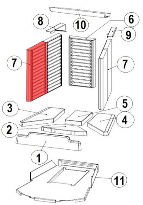 Austroflamm Ceres 450/570 Seitenstein links vorne B Austroflamm Ceres 450/570 Seitenstein links vorne B