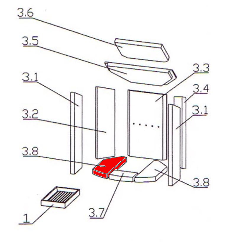 Oranier Polar 6 Bodenstein links D Explosionszeichnung Oranier Polar 6 Bodenstein links D Explosionszeichnung