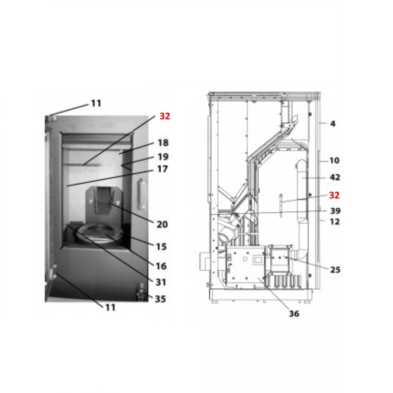 Haas-Sohn Pelletto RLU 418.08 temperaturmåler flamme Haas-Sohn Pelletto RLU 418.08 temperaturmåler flamme