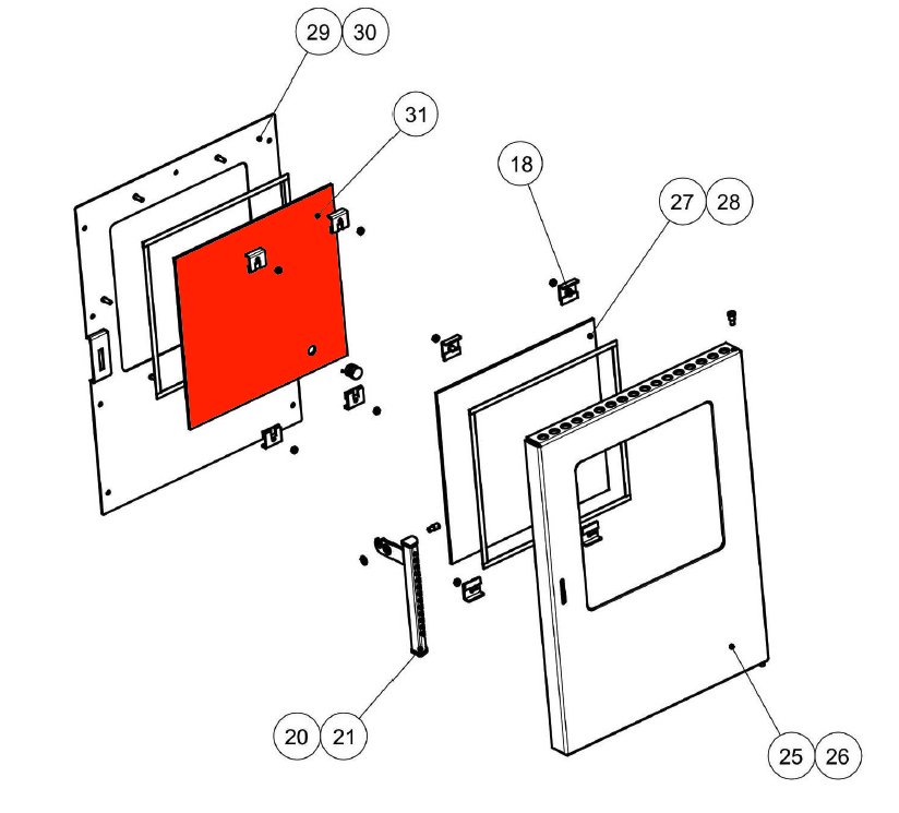 Wamsler W1-75 Vitre intérieure  tube de torréfaction B vitrocéramique Wamsler W1-75 Vitre intérieure  tube de torréfaction B vitrocéramique