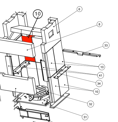 Wamsler type 10985 RH 8F pierre de plaque arrière milieu gauche Wamsler type 10985 RH 8F pierre de plaque arrière milieu gauche