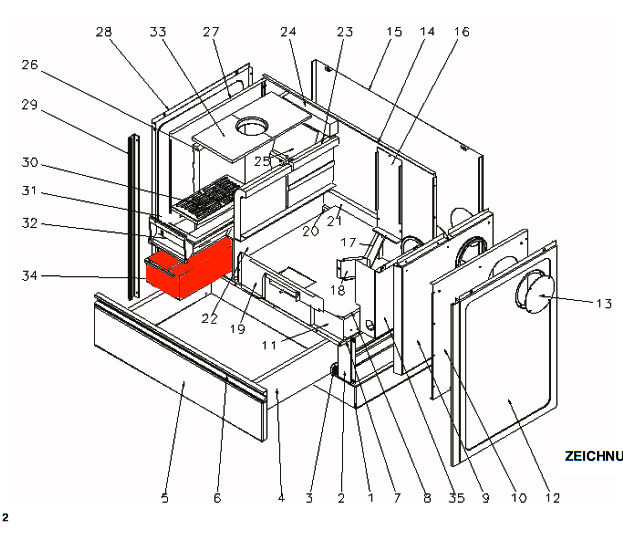 Wamsler K176A-70 cendrier B