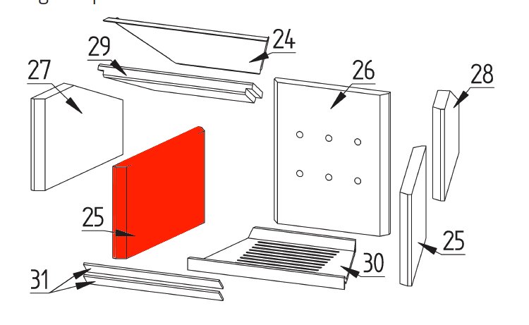 Fireplace Atlantis cegła boczna z lewej strony na dole Fireplace Atlantis cegła boczna z lewej strony na dole