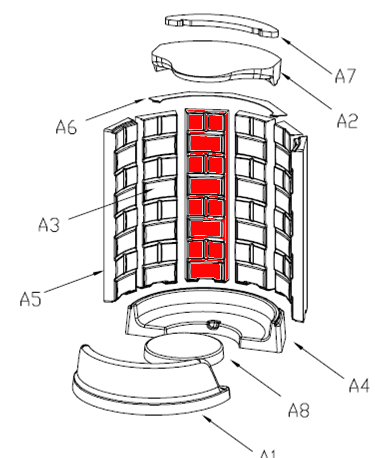 Austroflamm Odysseus cegła tylnej ściany z lewej strony Austroflamm Odysseus cegła tylnej ściany z lewej strony