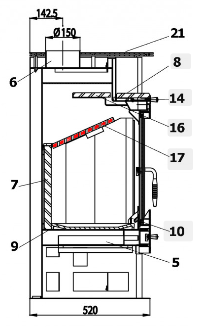 Haas+Sohn Siena 277.15 Zugumlenkung unten Prallplatte Haas+Sohn Siena 277.15 Zugumlenkung unten Prallplatte