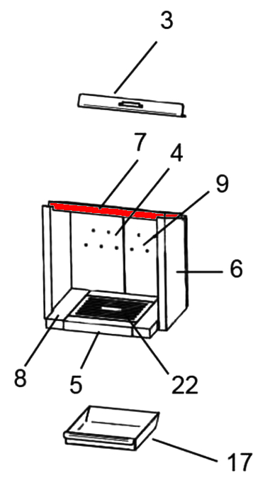 Justus Reno Soft røgvenderplade nede A Justus Reno Soft røgvenderplade nede A