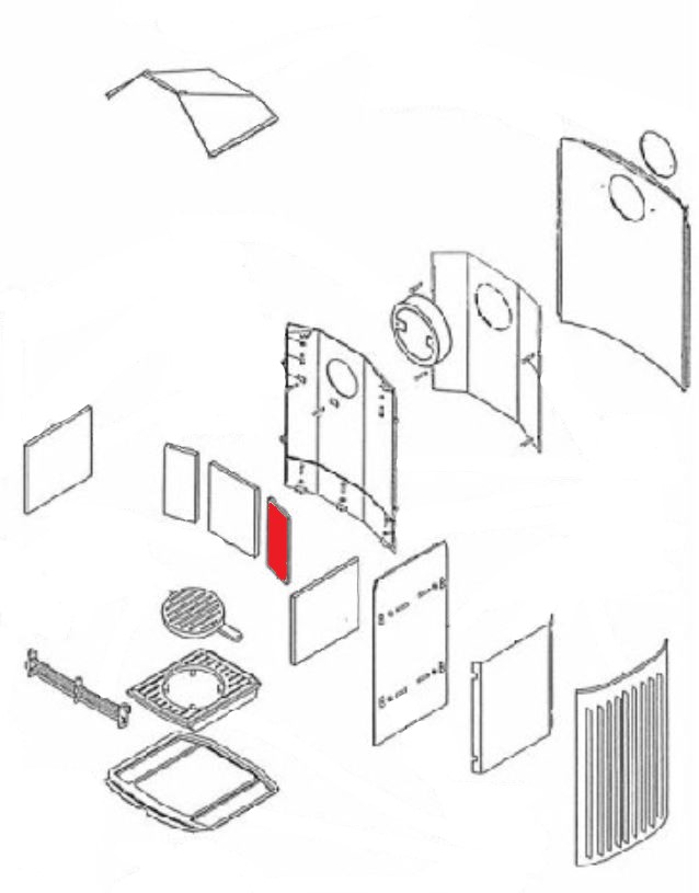 Morsö 1126 Rückwandstein rechts A Explosionszeichnung Morsö 1126 Rückwandstein rechts A Explosionszeichnung