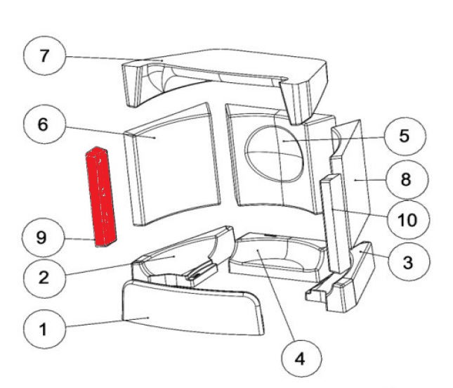 Austroflamm Kylie Xtra Seitenstein links vorne Keramottstein Austroflamm Kylie Xtra Seitenstein links vorne Keramottstein