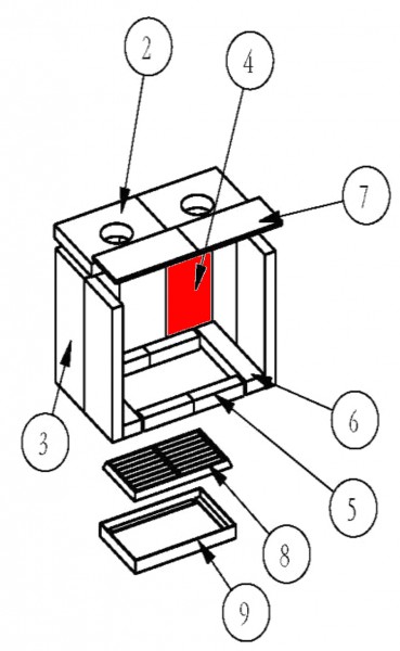 Eurotherm Dresden cegła tylnej ściany z prawej strony B Eurotherm Dresden cegła tylnej ściany z prawej strony B