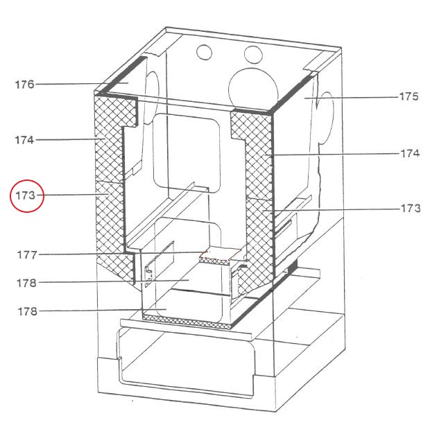 Wamsler type 15672 isolerende sten venstre foran nede Wamsler type 15672 isolerende sten venstre foran nede