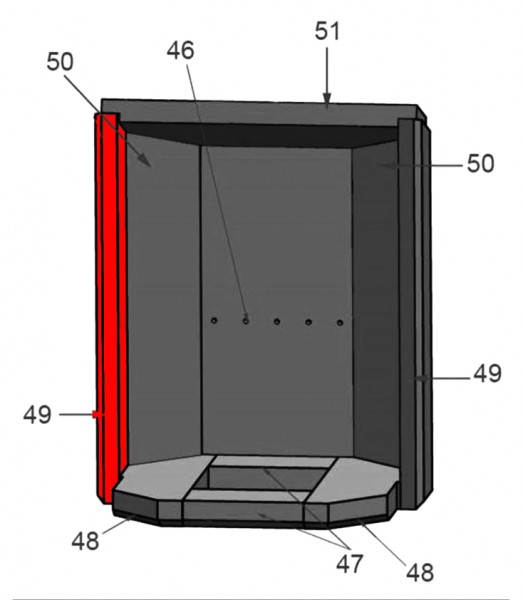 Justus Borkum Seitenstein links vorne C Feuerraumstein Justus Borkum Seitenstein links vorne C Feuerraumstein