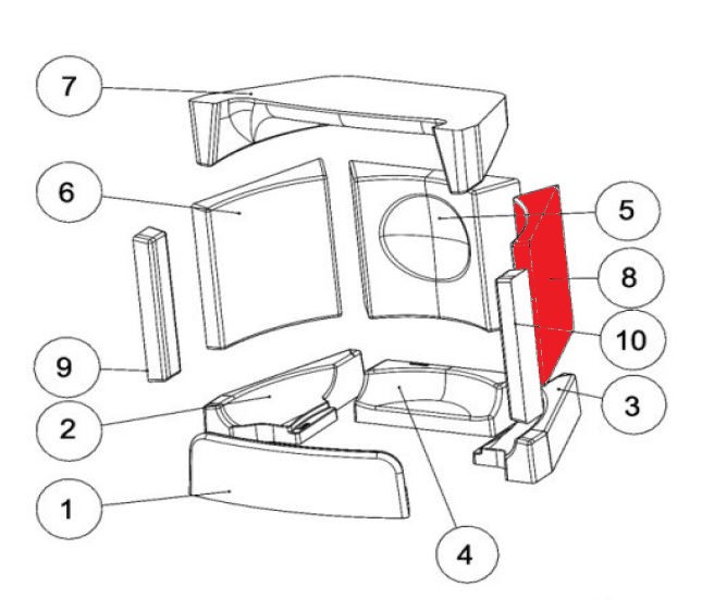 Austroflamm Kylie Xtra Seitenstein rechts hinten Keramottstein Austroflamm Kylie Xtra Seitenstein rechts hinten Keramottstein