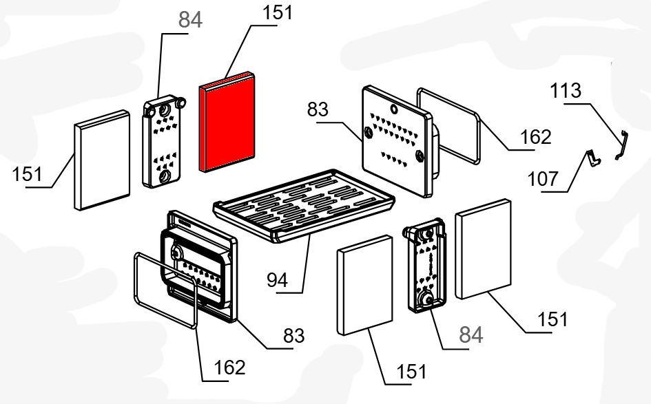 La Nordica Tea pierre de plaque arrière milieu