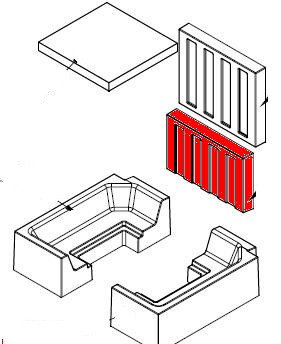 Spartherm Arte U-50h Achterste muur steen onder A