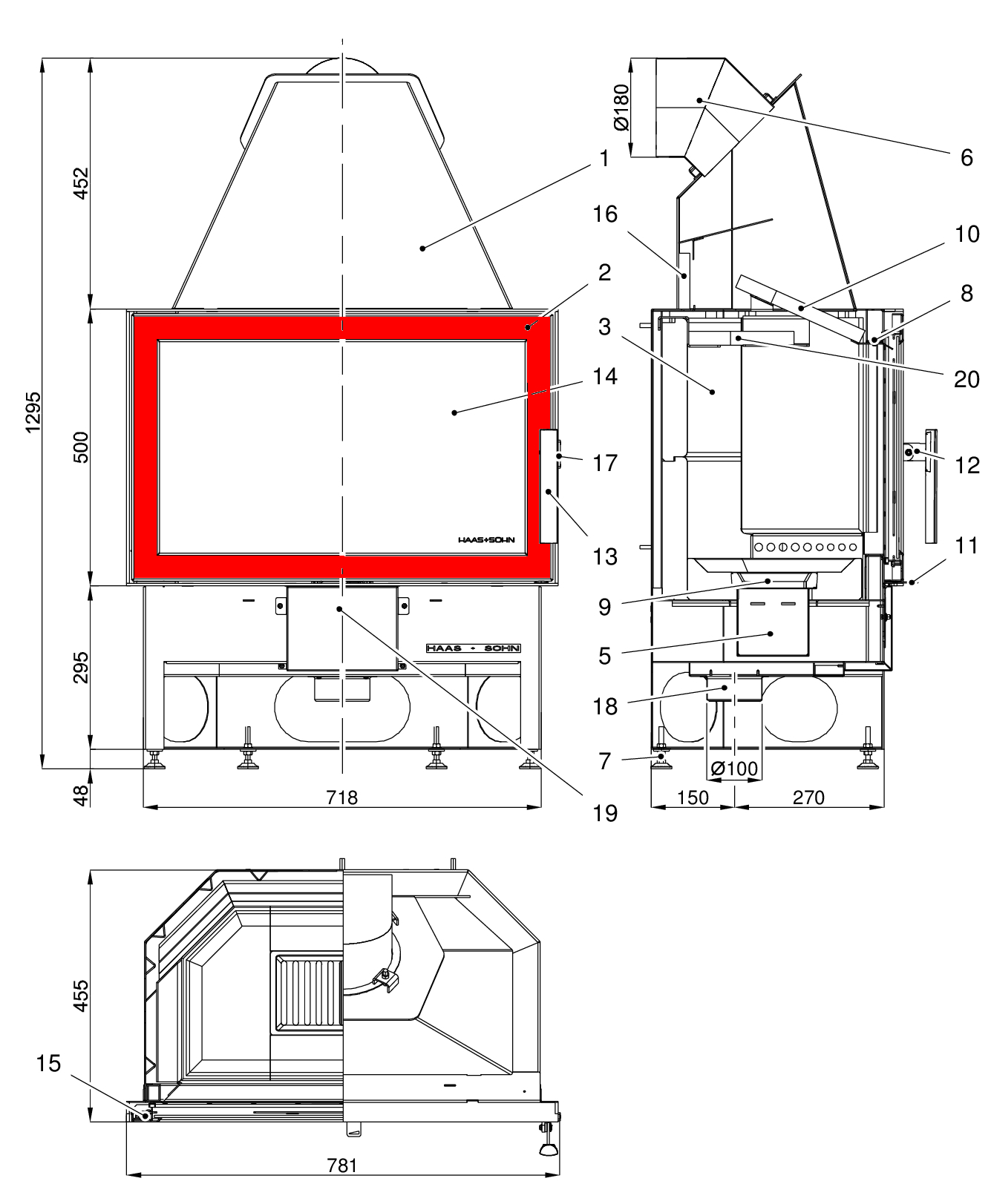Haas+Sohn Adonis Feuerraumtür Haas+Sohn Adonis Feuerraumtür
