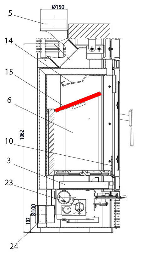 Haas-Sohn Hasvik 231.17 røgvenderplade nede