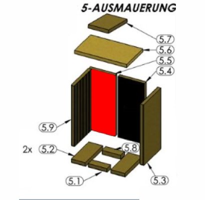 Oranier Astra 5 Achterste muur steen links Oranier Astra 5 Achterste muur steen links