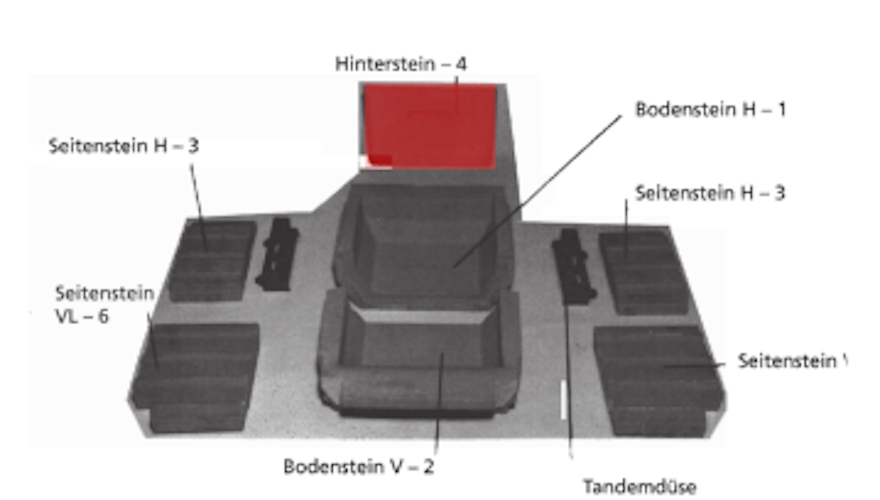 Leda Granat 600 Rückwandstein unten Schamottestein Leda Granat 600 Rückwandstein unten Schamottestein