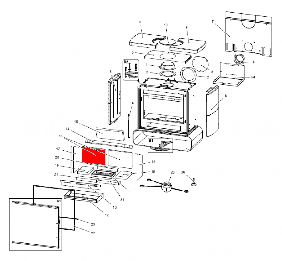 Haas+Sohn Fulham easy 347.15 Rückwandstein links Haas+Sohn Fulham easy 347.15 Rückwandstein links