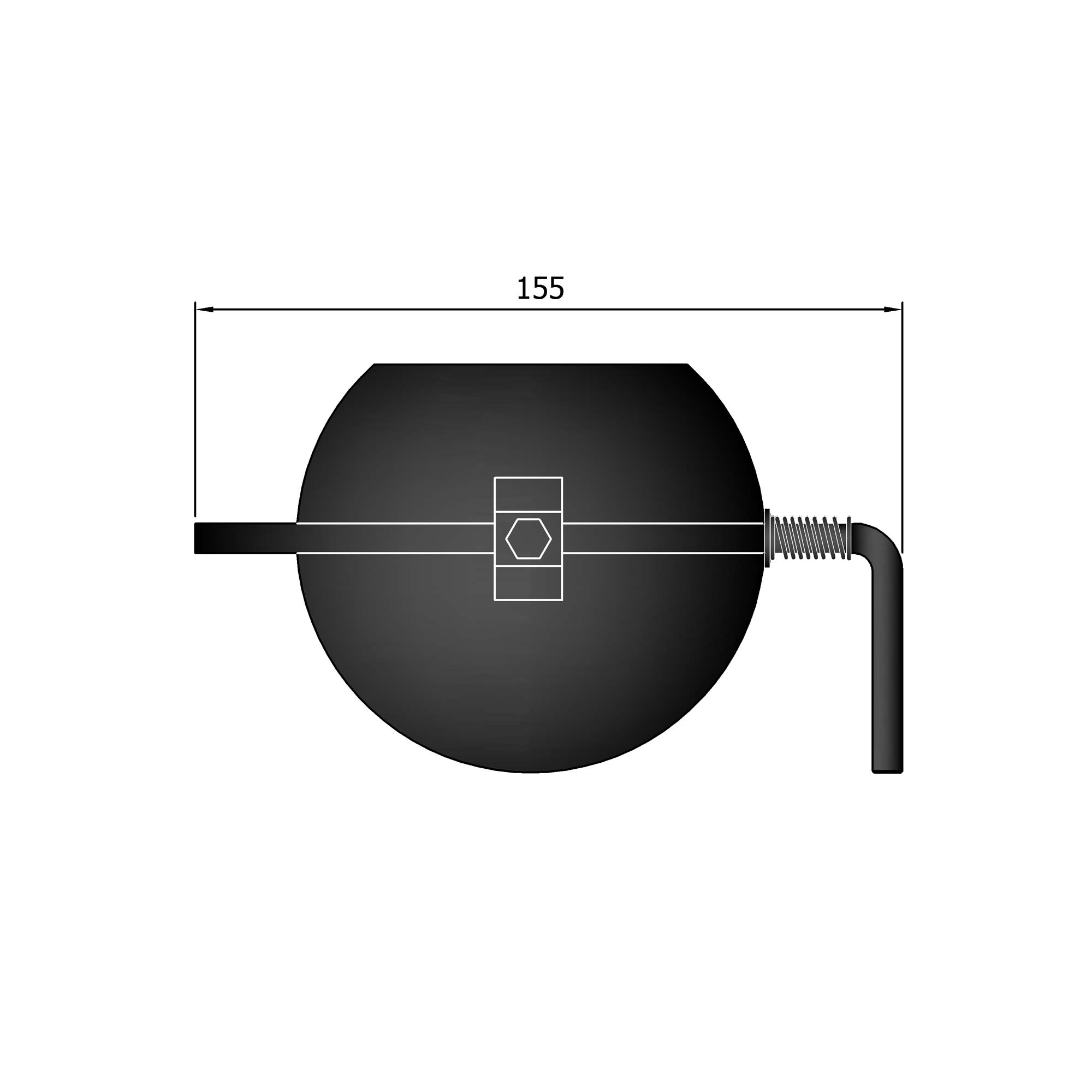 Drosselklappe Rauchrohr Stahl schwarz SM12-510