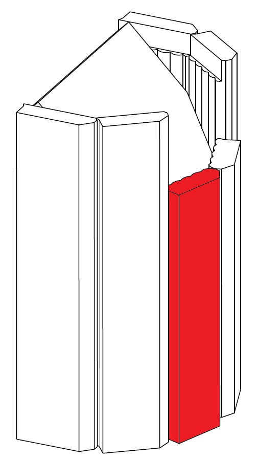Romotop Soria Rückwandstein rechts Brennraumstein Romotop Soria Rückwandstein rechts Brennraumstein