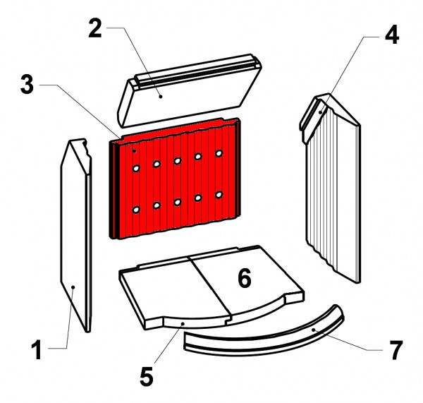 Leda Karat 682 W Rückwandstein A Feuerraumstein Leda Karat 682 W Rückwandstein A Feuerraumstein