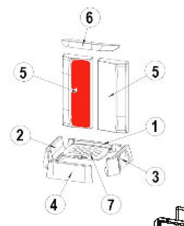 Austroflamm Glass pietra posteriore a sinistra Austroflamm Glass pietra posteriore a sinistra