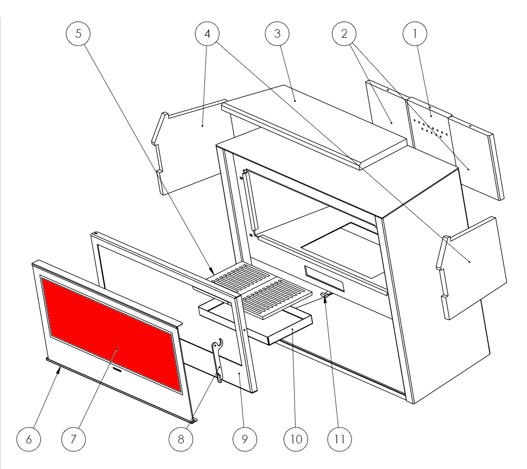 Panadero Allegro Sichtscheibe Glasscheibe Panadero Allegro Sichtscheibe Glasscheibe