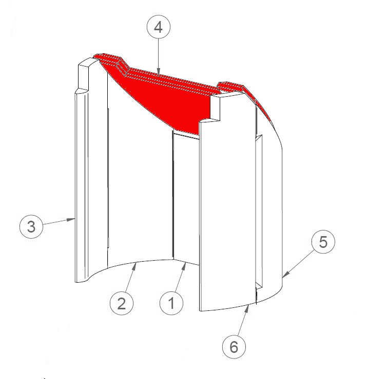 Contura 635 røgvenderplade B Contura 635 røgvenderplade B