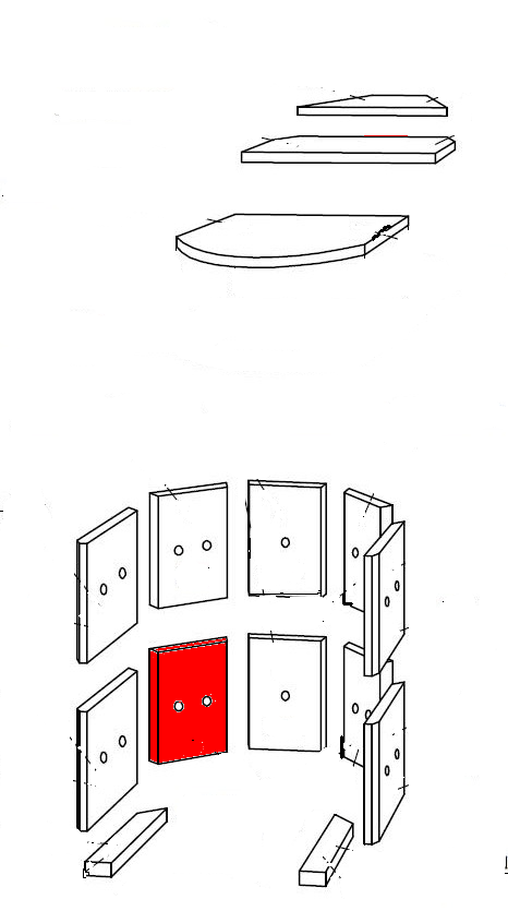 Fireplace Lyon Seitenstein links unten hinten Vermiculitestein Fireplace Lyon Seitenstein links unten hinten Vermiculitestein