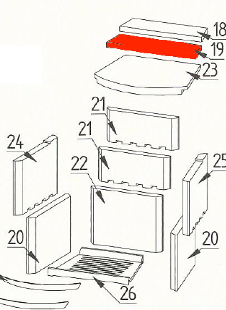 Fireplace Delos Rondo Ker røgvenderplade midten