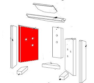 Fireplace Samba Seitenstein links hinten Vermiculitestein Fireplace Samba Seitenstein links hinten Vermiculitestein