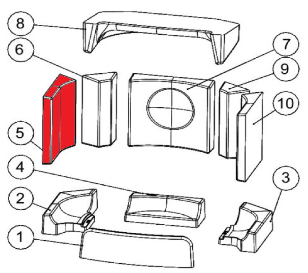 Austroflamm Heidi Back ladrillo lateral a la izquierda delante