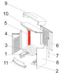 Austroflamm Irony XS Seitenstein links hinten Schamottestein Austroflamm Irony XS Seitenstein links hinten Schamottestein