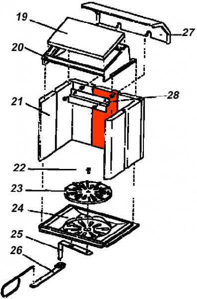 Austroflamm Toga Rückwandstein mittig Schamottestein Austroflamm Toga Rückwandstein mittig Schamottestein