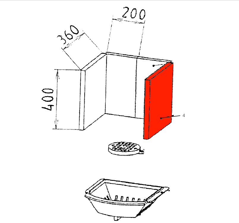 Caminos Thermic Seitenstein rechts Explosionszeichnung Caminos Thermic Seitenstein rechts Explosionszeichnung