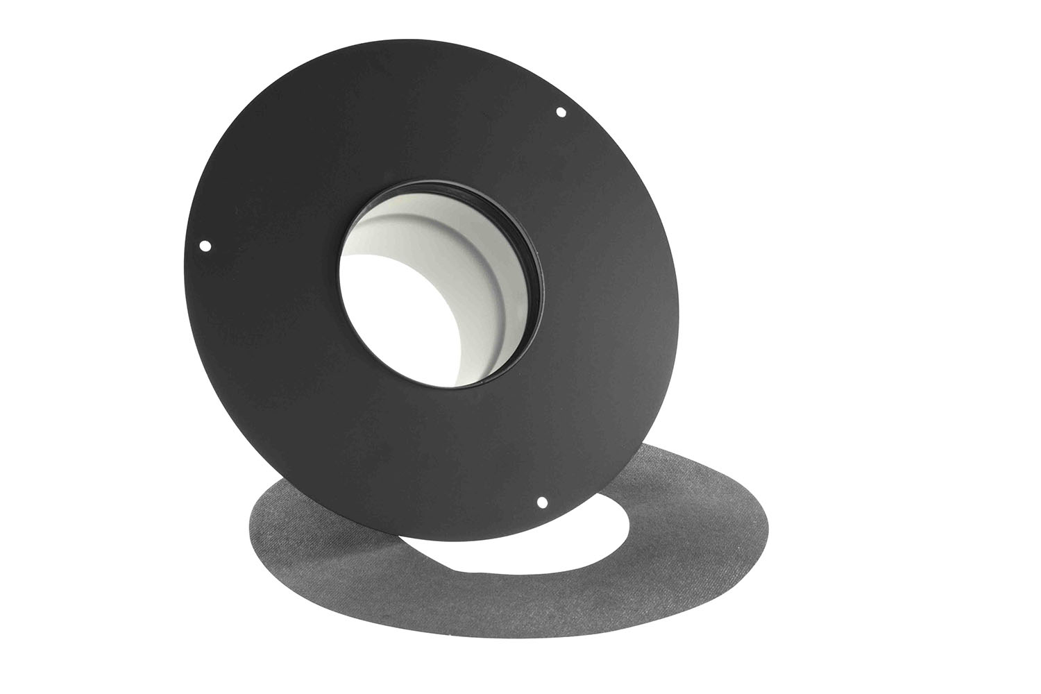 Wandrosette mit Muffe für Pellet-Ofenrohr schwarz SM19-642
