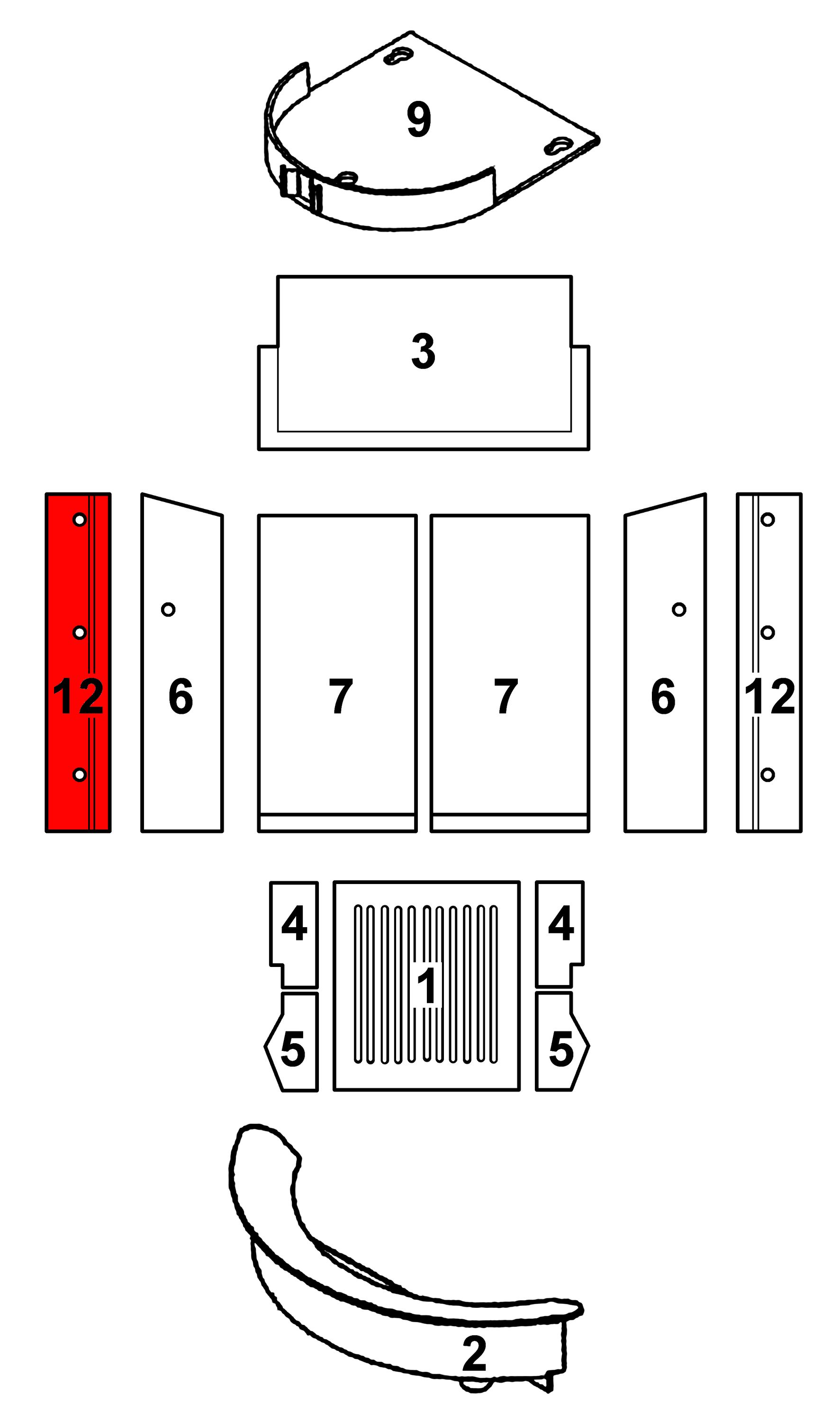 Justus Polarfeuer R3 plaque latérale gauche avant A Justus Polarfeuer R3 plaque latérale gauche avant A