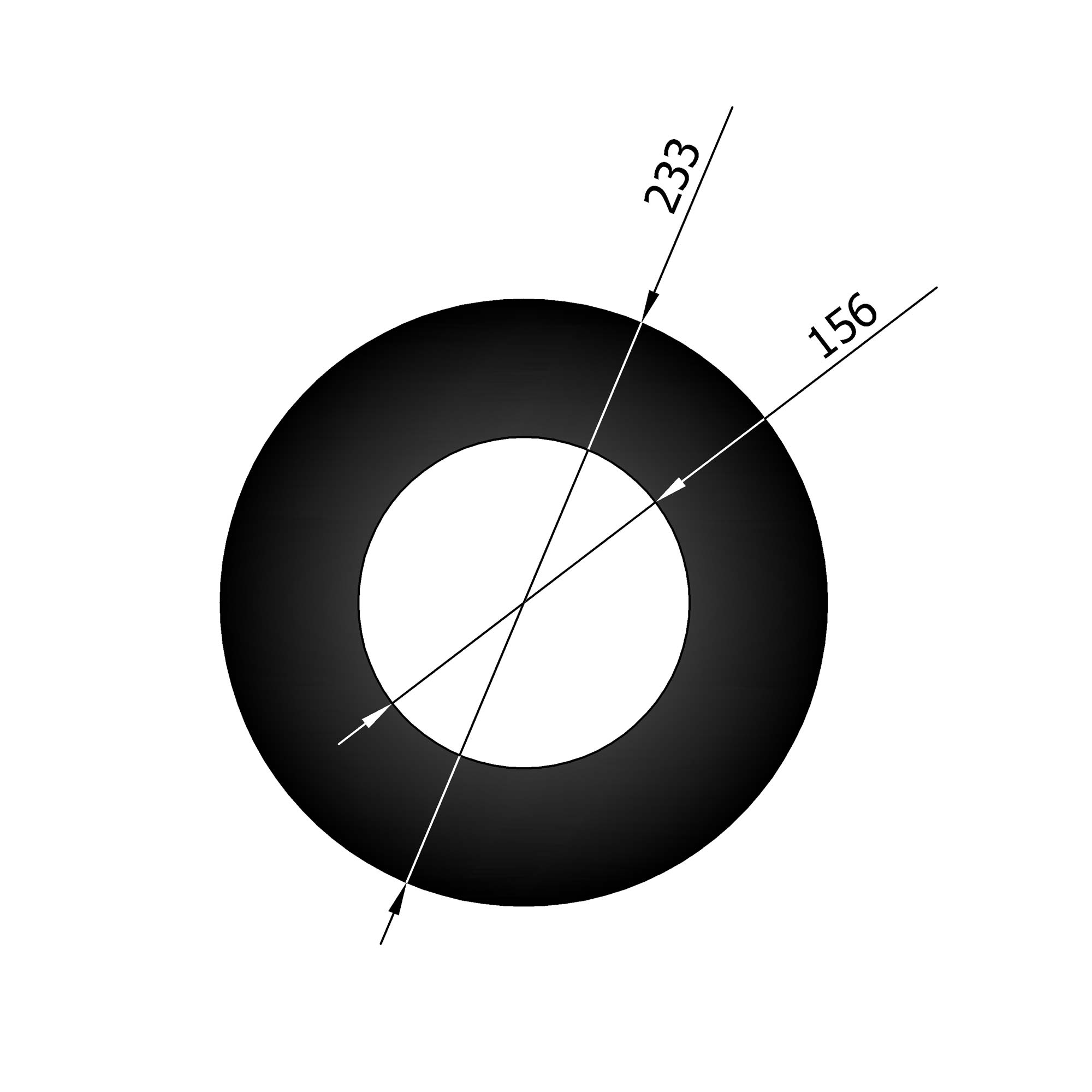 Wandrosette Rauchrohr Stahl Randbreite 30 mm schwarz SM12-610.1